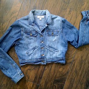 Lei Juniors Denim Crop Jacket
